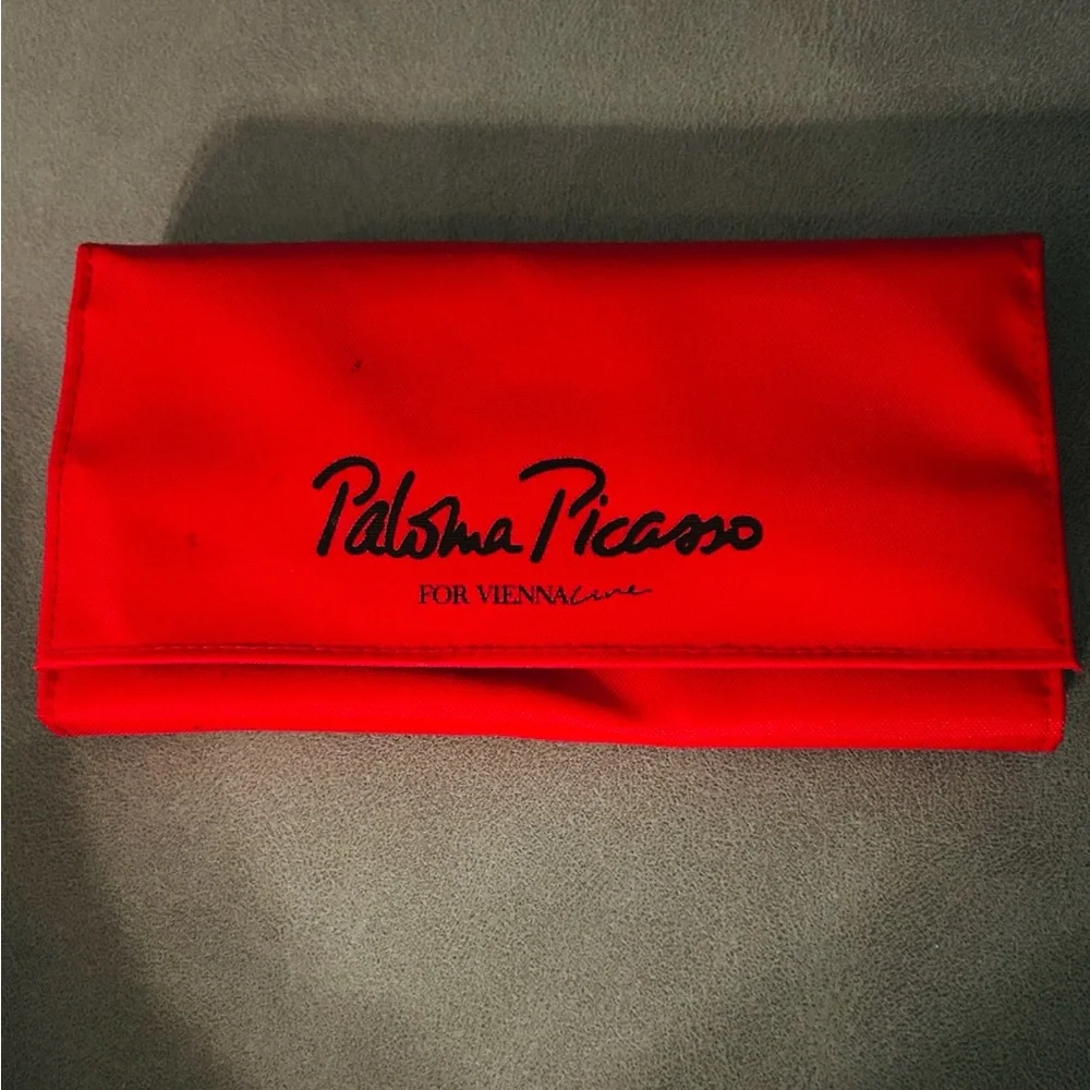 Paloma Picasso Vintage Red Nylon Velcro Wallet Purse EUC
